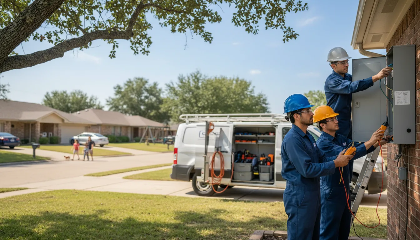 Certified electrician providing emergency electrical services in Dennis, TX